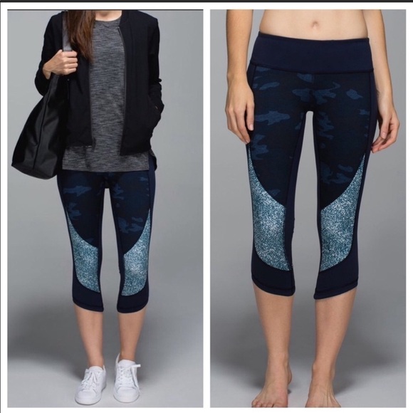 Lululemon Wunder Under Crop Yoga Pants Sashiko - Picture 1 of 12